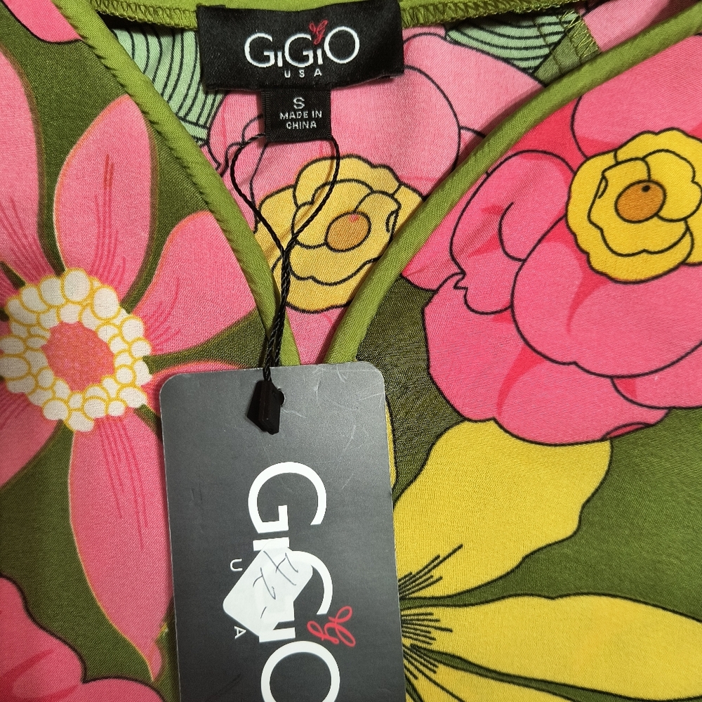 GIGIO Floral  MOD Long-Sleeve A-Line Dress in Olive & Pink. Total Of 3 Dresses - Picture 3 of 14